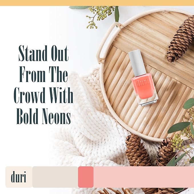 duri 154N Bewitched - Neon Orange Nail Polish, Matte Finish, Quick Drying, 0.45 Fl Oz