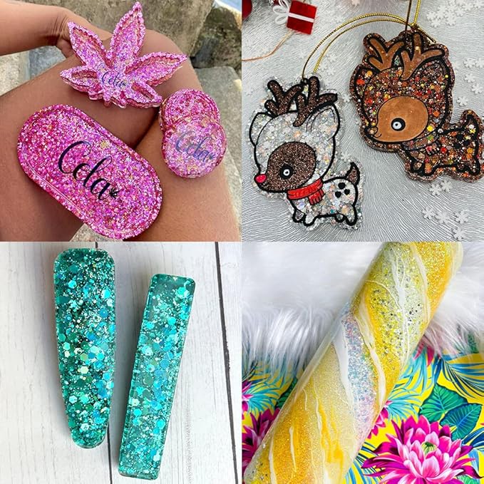 Multicolored Chunky & Fine Glitter Mix, 36 Colors Chunky Sequins & Powder Mix - Iridescent Cosmetic Glitter Flakes for Nail Art, Face, Body, Eyes & Crafts