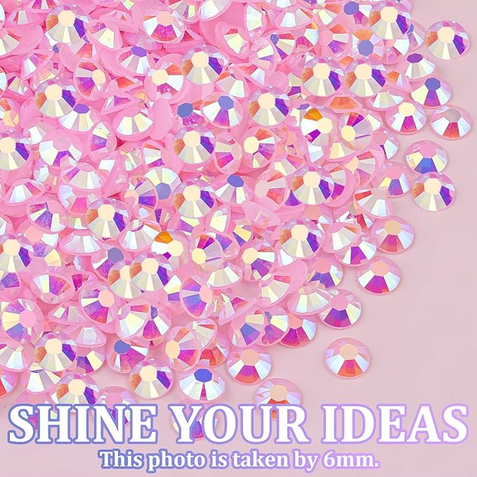 30000Pcs Resin Rhinestones for Bedazzling with Tweezers, Light Pink AB Rhinestones for Crafting with B7000 Jewelry Glue for DIY Crafts Clothing Tumblers Shoes Fabric Nail Art