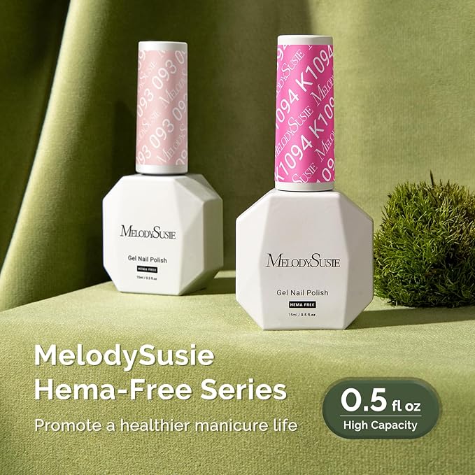 MelodySusie Hema Free Gel Nail Polish, 0.5 Fl Oz Thick Pinkish Purple Gel Polish, Non-Toxic, Long Lasting, Soak Off UV Nail Polish, Manicure Nail Design Salon DIY Nail Art at Home K1094
