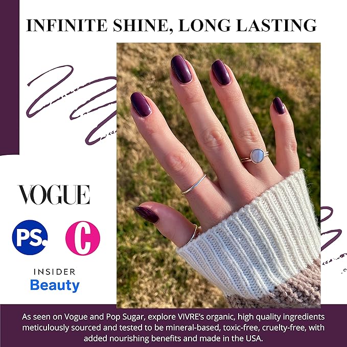 VIVRE Cosmetics Quick Dry Shiny Halal Nail Polish For Girls, Vegan Non Toxic Long Lasting, Certified Breathable and Water Permeable - Under the Stars