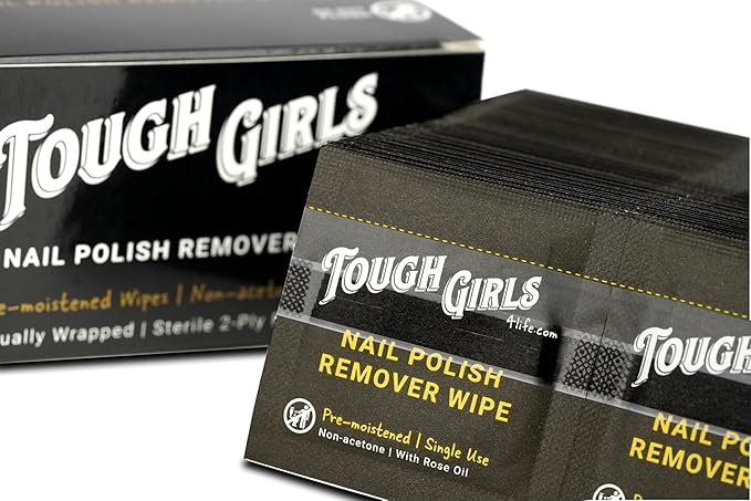 | Nail Polish Remover Wipes | 100% Non-Acetone | Secure Adhesive Strip | Rose Oil | Pre-moistened 2-Ply (100 Pack)