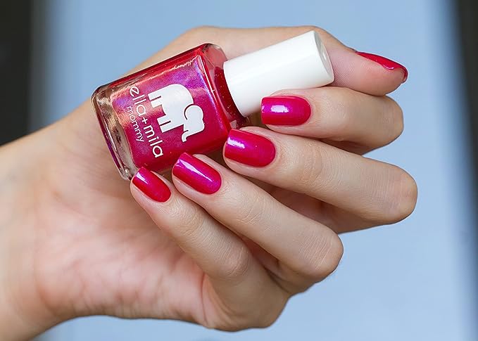 ella+mila Professional, Quick Dry, Long-Lasting & Chip-Resistant Pink Nail Polishes (Cosmo Pink - 0.45 fl oz)