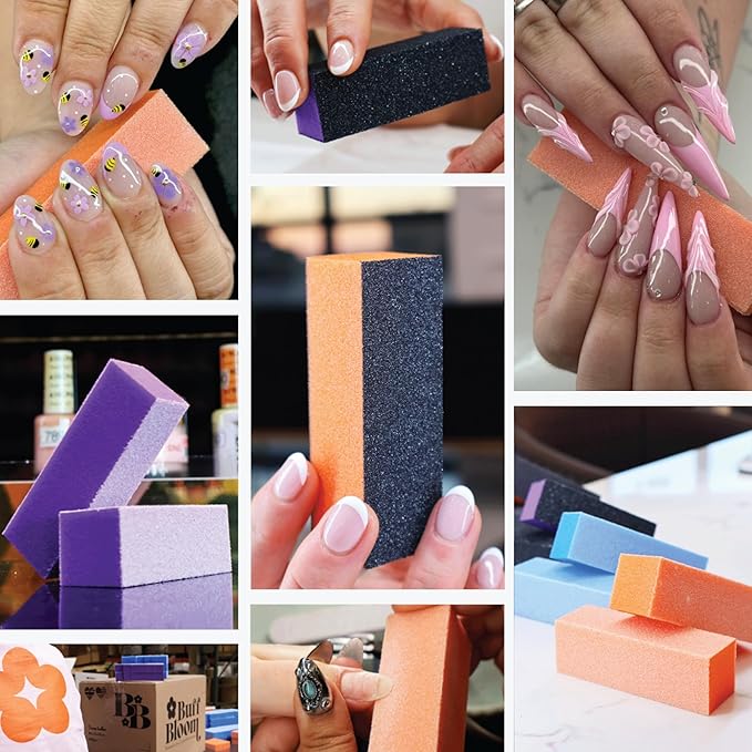 3 Way Nail Buffer Block - Orange White 60/60 500pcs