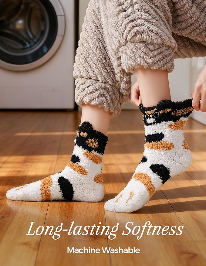 TEHOOK Warm & Cozy Gifts for Women, Stocking Stuufers, Fluffy Fuzzy Plush Sleeping Slipper Socks - Soft Warm Fabric