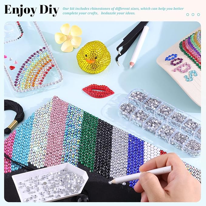 6100Pcs Resin Rhinestones for Crafting with 2Pcs 10ml B7000 Jewelry Glue, 1 Box Flatback Crystals Diamond (Red Zircon) for Bedazzling Crafts DIY Nail Art,Non Hotfix Gems for Clothing Shoes Tumblers