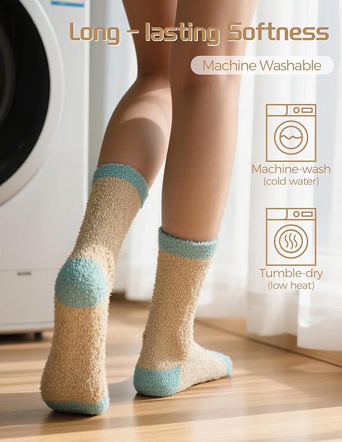 TEHOOK Warm & Cozy Gifts for Women, Stocking Stuufers, Fluffy Fuzzy Plush Sleeping Slipper Socks - Soft Warm Fabric