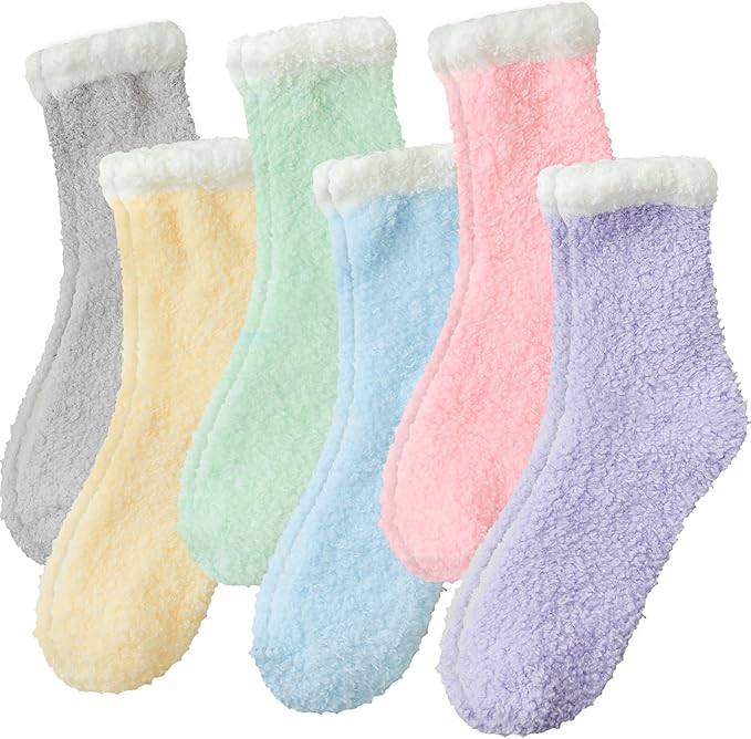 TEHOOK Warm & Cozy Gifts for Women, Stocking Stuufers, Fluffy Fuzzy Plush Sleeping Slipper Socks - Soft Warm Fabric