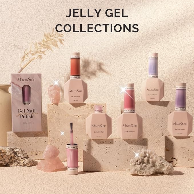MelodySusie Purple Gel Nail Polish, 0.5Fl.oz Jeweliver Gel Polish Milky Dark Neon Color Purple Soak Off UV LED Light Cure Gift for Women Girls Nail Art Manicure DIY at Home JIG19