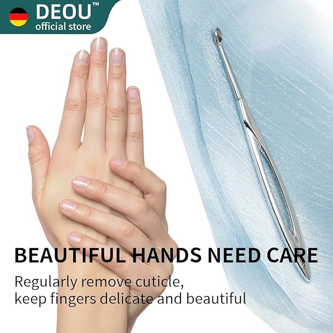 DEOU Cuticle Pusher Dead Skin Remover Stainless Steel dead skin fork cuticle trimmer Professional nail art tools Peeler Scraper Clean nail edges cuticle