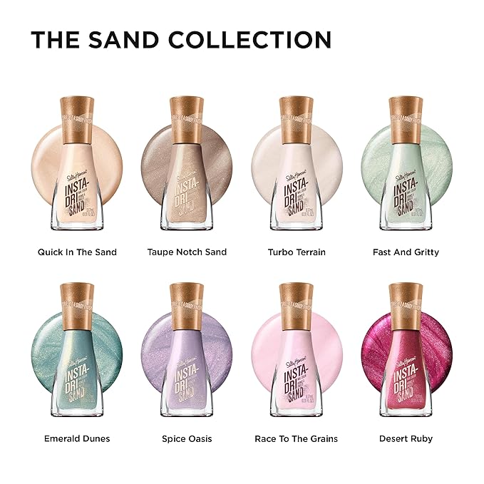 Sally Hansen Insta-Dri Sand Nail Polish | Quick Dry, Long Lasting, Streak-Free Shine | Opaque, Shimmery | 138 Spice Oasis | Light Purple Nail Color