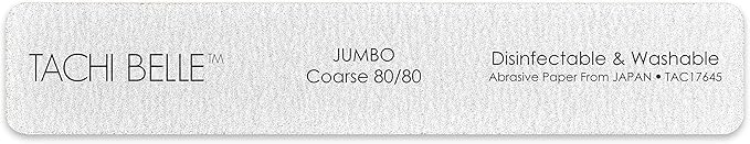 Tachibelle 50 Pcs Premium Japan Abrasive Jumbo File Washable Zebra File Nail Art Sanding Nail Files (Jumbo 80/80 Coarse)