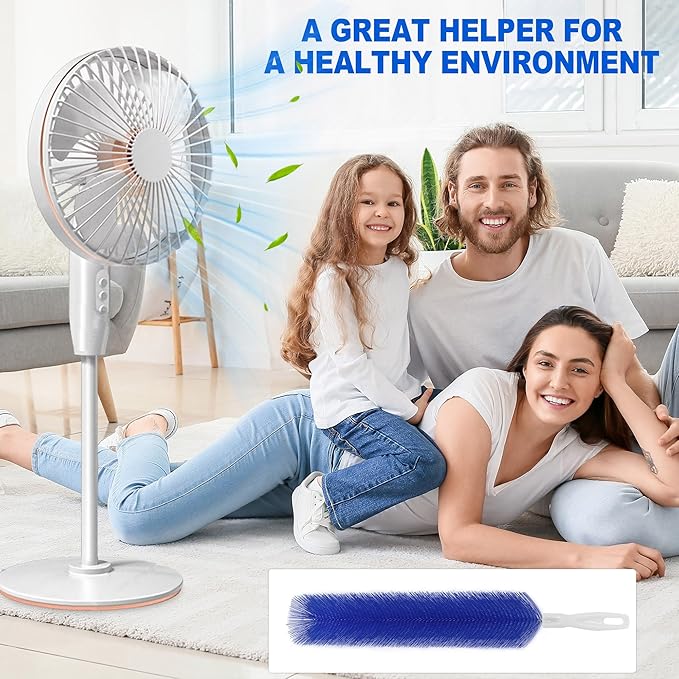 6 PCS Fan Cleaner Brush Towels kit - Bendable Fans Cleaning Brush Cobweb Duster Microfiber Head Crevice Dust Collector, Washable Fan Blade Cleaner, for Air Conditioning Home Car Vents Curtain Shutters