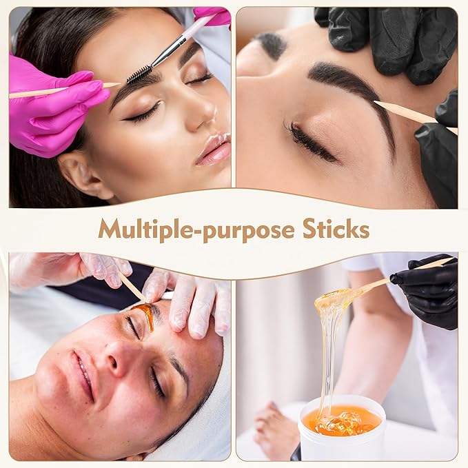 1000 PCS 4.5 Inch Orange Wood Sticks for Nails, AHIER Wooden Cuticle Pusher Sticks Double Head Functional Manicure Tools