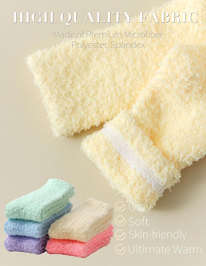TEHOOK Warm & Cozy Gifts for Women, Stocking Stuufers, Fluffy Fuzzy Plush Sleeping Slipper Socks - Soft Warm Fabric