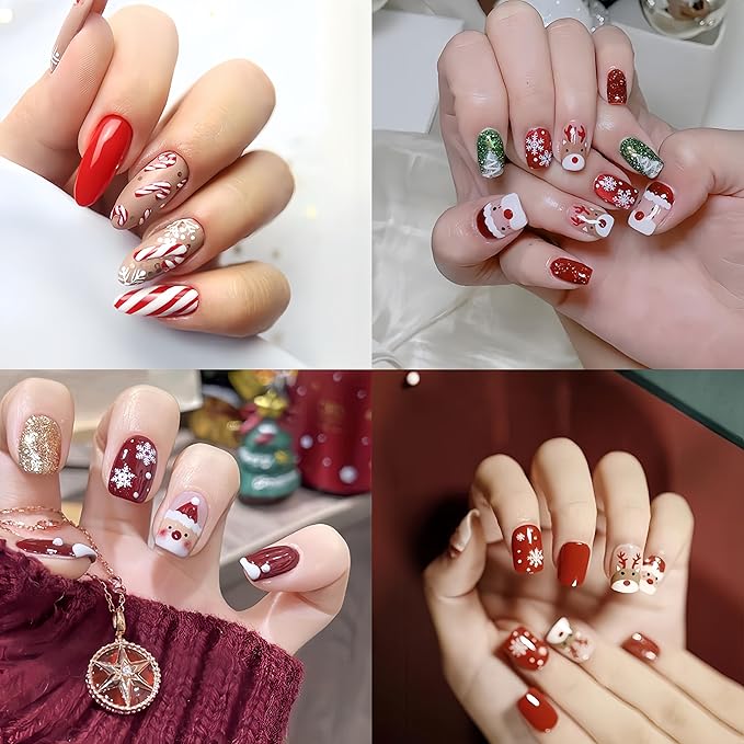 Christmas Nail Art Stickers 5D Exquisite Embossed Nail Decals Christmas Tree Santa Claus Snowflake Xmas Nail Design Winter Nail Supplies Christmas Holiday Nail Decorations for Women Girls 1 Sheets