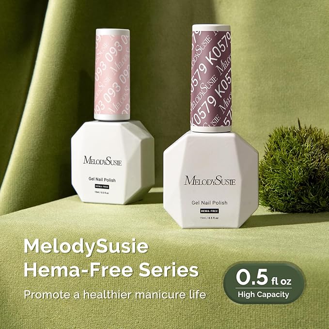 MelodySusie Hema Free Gel Nail Polish, 0.5 Fl Oz Thick Deep Rosy Nude Gel Polish, Non-Toxic, Long Lasting, Soak Off UV Nail Polish, Manicure Nail Design Salon DIY Nail Art at Home K0579