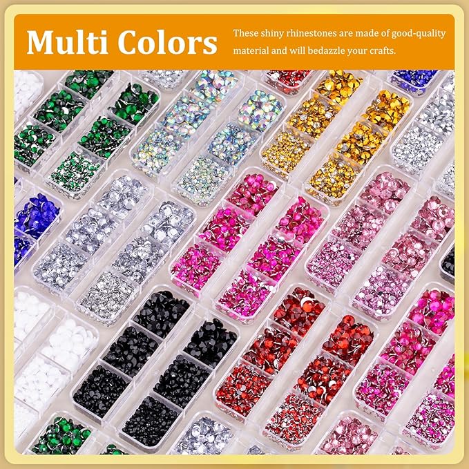 Resin Rhinestones for Crafting, 1 Box Orange Multi Sizes Flatback Bedazzling Crystals for Crafts Nail Art Decoration, Non Hotfix Gems Charms for Tumbler Shoes Clothing Fabric Face Makeup