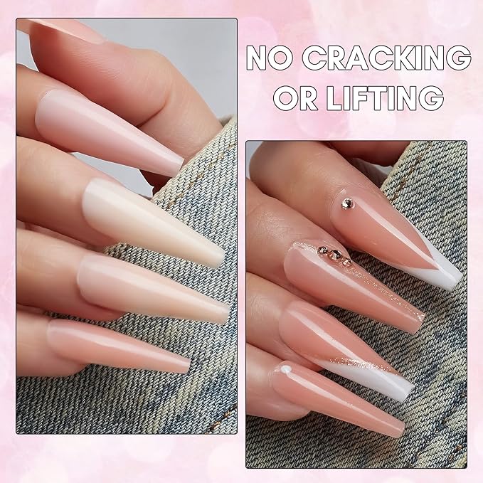 Makartt Poly Nail Gel Set: 4 Nude Pink 15ML, Strong Builder for Extension Strengthener, Long Lasting, Neutral Classic Colors French Manicure Kit Salon Supplies At Home
