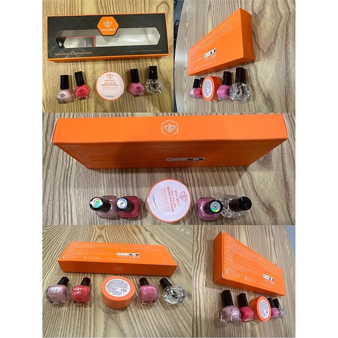 Modelones Nail Polish Set with 42 Pcs Remover Pads, 3 Colors Pink Tones Nail Glitter Polish with Top and Base Coat &Finger Nail Polish Bulk Manicure DIY 2025 Gifts for Women Nail Art Salon Home