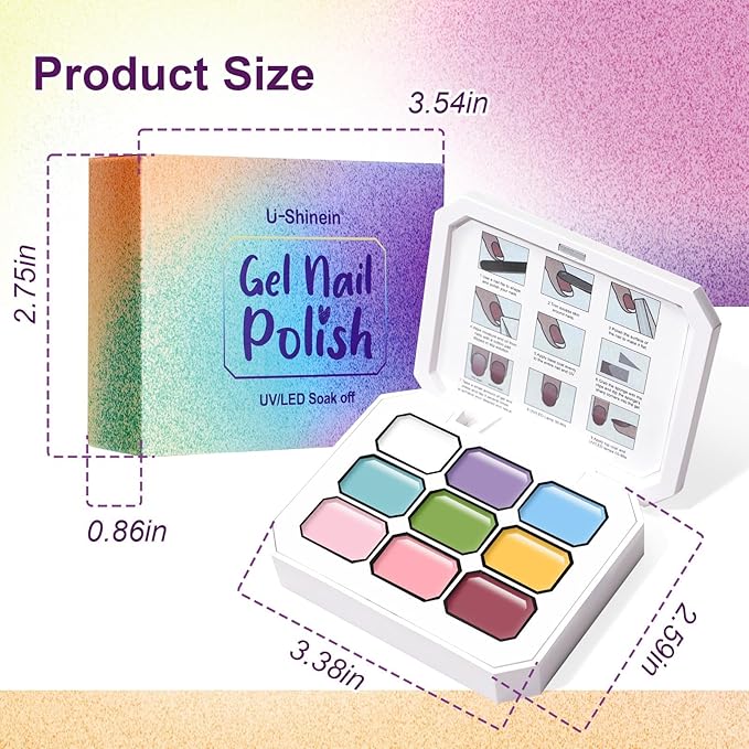 Gradient Painting Gel, 9 Bright Colors Ombre Gel Nail Polish Light Pink Blue Summer Kit Sponging for Pigment Pat Nails Aura Nails French Manicure Soak Off UV Bloom Summer