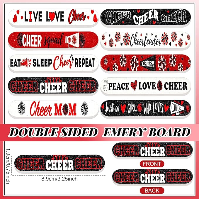 50 Pack Cheerleader Gifts Bulk for Team Funny Cheerleaders Nail Files Party Favors Cheer Gifts Cheerleading Favors for Women Girls Teammates