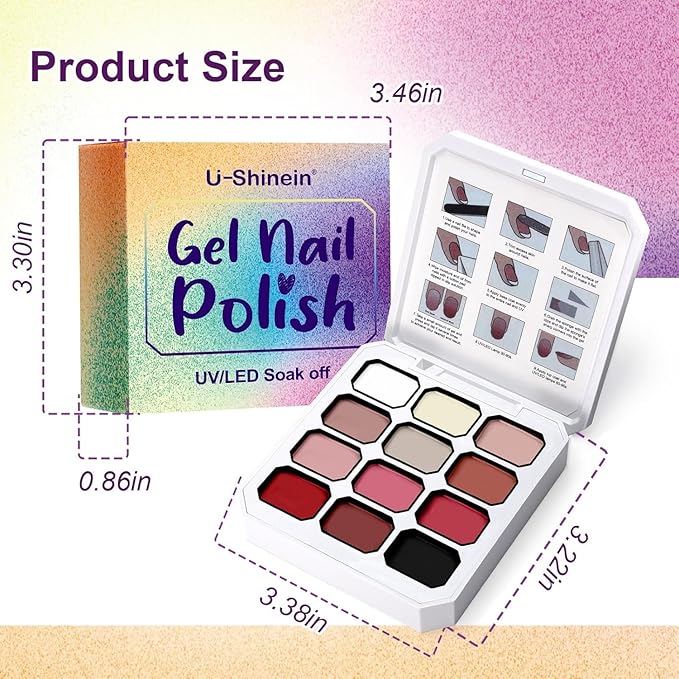 Gradient Painting Gel Set, 24 Bright Neon&Almond Nude Colors Ombre Gel Nail Polish for Pigment Pat Nail Gel Kit, Silky Texture, French Manicure DIY Nail Art, No-wipe Soak of UV