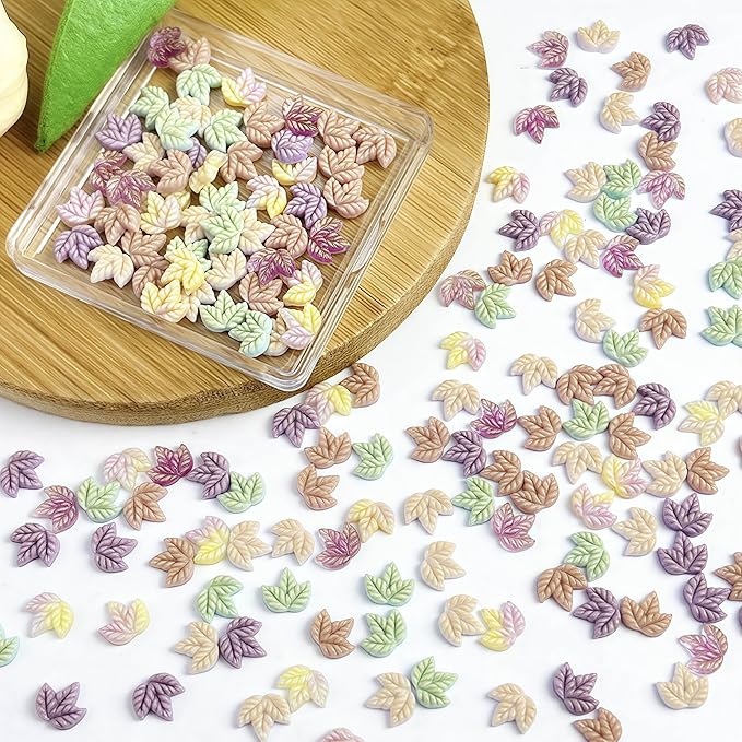 100 Pcs Luminous Fall Nail Art Charms Mixed Color Resin Maple Leaves Nail Charms 3D with Night Light Fall Leaves Designs Nail Accessories Autumn Charms for Acrylic Nails DIY Thanksgiving Nail Supplies