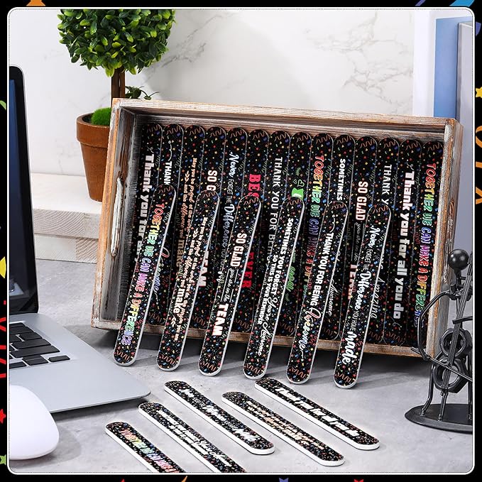 50 Pack Teacher Volunteers Appreciation Gifts Bulk Black Nail Files Emery Boards Employee Staff Team Thank You Gifts Nurse Pastor Appreciation Spa Salon Favors for Women Men Coworkers