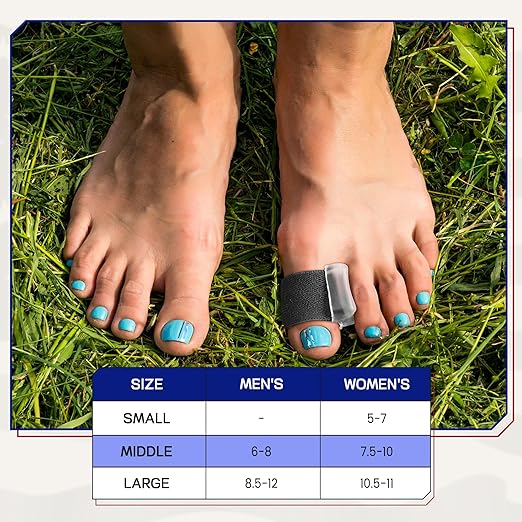 Orthopedic Gel Toe Separators for Overlapping Toes,Big Toe Spacers for Hallux Valgus Corrector with Shock Absorption, All-Day Comfort for Men & Women. (BLACK, WOMEN(4.5-6.5))