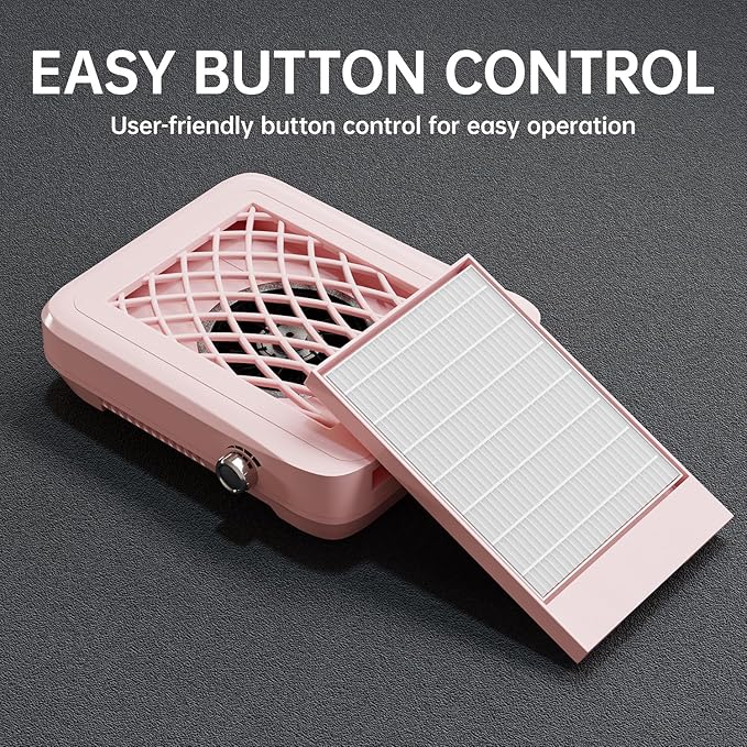Dust Collector Nail Tech ,Nail Fan Dust Collector with 4 Speeds, Reusable & Disposable Filters, Nail Vacuum Dust Collector for Acrylic Nails, Salon & Home Use