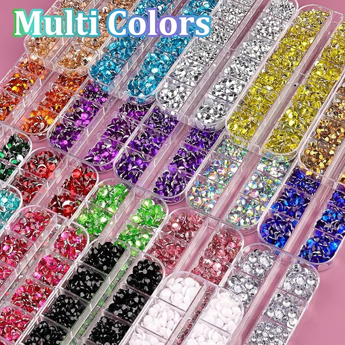 Resin Rhinestones for Crafting, 2 Boxes Orange Flatback Crystals for Bedazzling Crafts DIY Nail Art Deco, Non Hotfix Bulk Gems for Tumbler Shoes Clothing Fabric Face Makeup