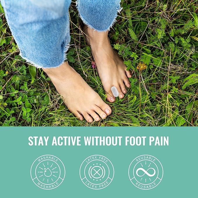 Welnove Upgraded Gel Toe Separators – 12-Pack Aloe Vera Extract Infused Silicone Toe Spacers for Straightening Overlapping Toes, Bunions, Calluses – Bunion Corrector for Men and Women