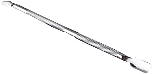 1 Pc Silver Cuticle Pusher and Spoon Double-end Nail Cleaner Stainless Steel Cuticle Remover Manicure Nail Dirt Cleaner Tool Practical