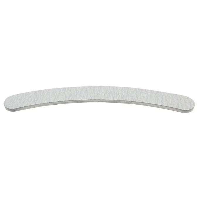 ForPro Professional Collection Zebra Curved Foam Board, 100/180 Grit, Double-Sided Manicure and Pedicure Nail Files, 7” L x .75” W, 12-Count