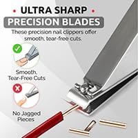 Nail Clipper Set for Men & Women – Stainless Steel Fingernail Clipper & Toe Nail Clippers with Curved & Straight Blades Toe Professional Nail Cutter Kit with Tin Case for Gift & Travel