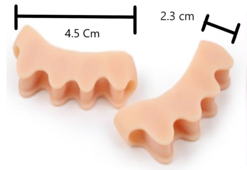 2 Pairs Toe Separators, Soft Gel Toe Spacers to Correct Bunions, Toe Stretcher for Therapeutic Relief from Plantar Fasciitis, Hammer Toes, Claw Toes, Foot Pain for Women & Men