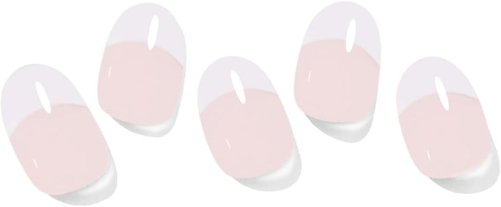 Semi Cured Gel Toenail Strips, 26 Baby Blue Gel Toe Nail Stickers, Works with Any UV Lamps