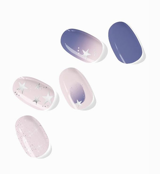 NOVA, Female Founded, Semi Cured Gel Nail Strips (Stargazer) - The 10 Minute Manicure. Salon-Quality, Easy to Apply & Remove - Incl. Nail File & Wooden Stick (Stargazer)
