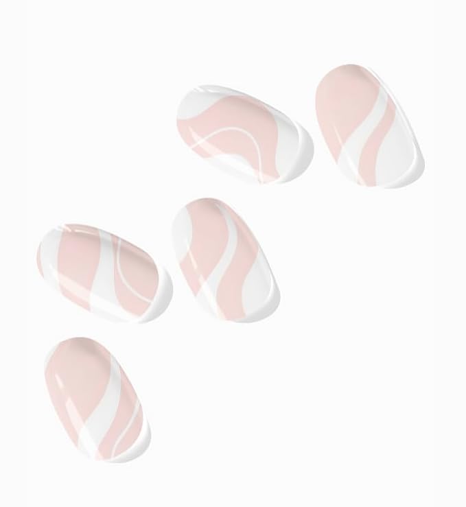 NOVA, Semi Cured Gel Nail Strips (Between The Lines) - The 10 Minute Manicure. Salon-Quality, Female Founded, Easy to Apply & Remove - Incl. Nail File & Wooden Stick (Between-The-Lines)
