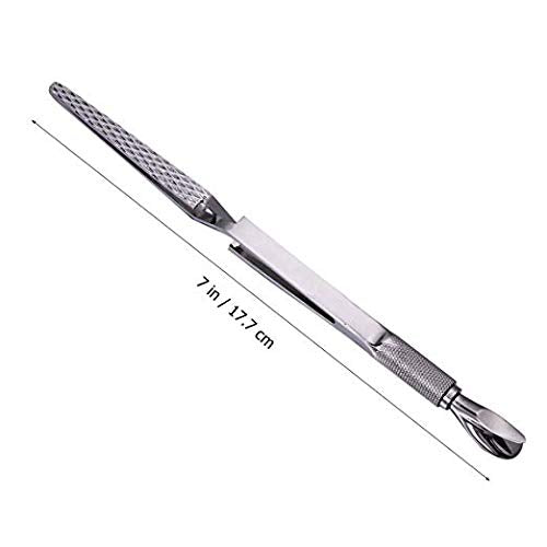 SILPECWEE 1Pc Metal Nail Cuticle Pusher C Curve Nail Pinching Clips Nail Pusher Fingernail Scraper False Nail Shaping Tweezers Gel Nail Polish Remover Multi-Function Manicure Tools