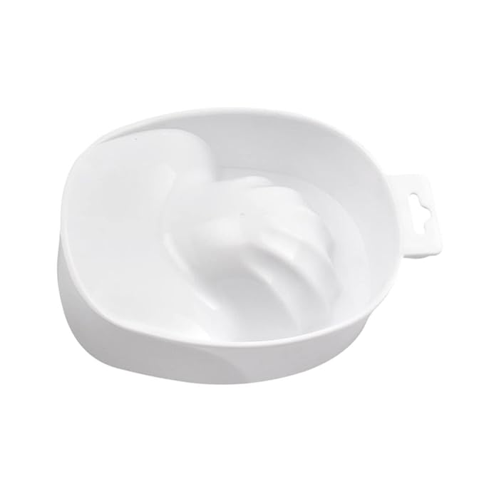 1Pc White Nail Care Soaking Bowl Rectangular Manicure Soak Tray for Nail Polish Removal Nail Art Bowl for Home and Salon Use Essential Manicure Tool