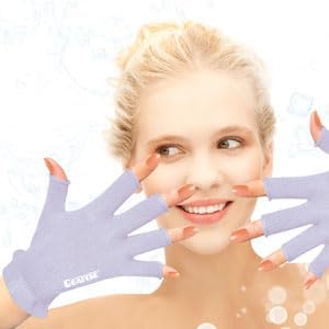 GSAFEME Cotton Gloves for Dry Hands - Fingerless Touchscreen Moisturizing Gloves for Sleeping - Cotton Eczema Gloves for Men and Women, Purple S/M 3 Pairs