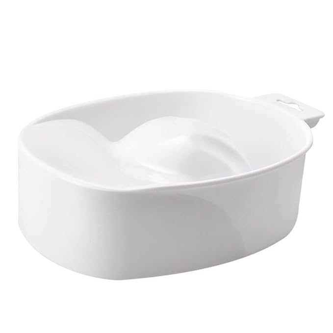 1Pc White Nail Care Soaking Bowl Rectangular Manicure Soak Tray for Nail Polish Removal Nail Art Bowl for Home and Salon Use Essential Manicure Tool