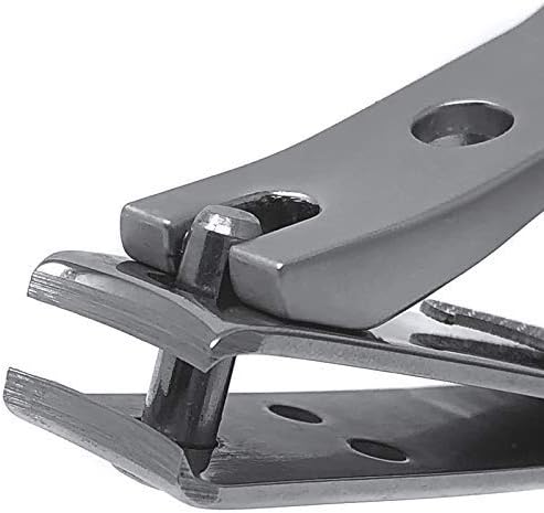 Kohm Curved Blade Edge Nail Clipper with Nail File (Swing Out), SS Wide Jaw Toenail Clippers for Thick Nails, Large Nail Clippers for Men, Seniors, Women