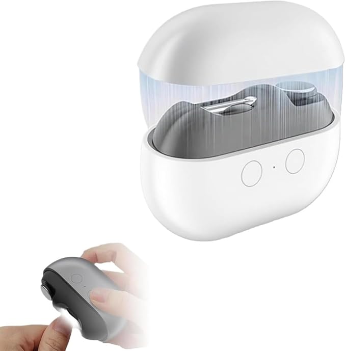 Electric Nail Clipper, Smart Electric Nail Clipper, 3-in-1 Multi Function, USB Rechargeable, 2 Speed Settings, LED Light (White)
