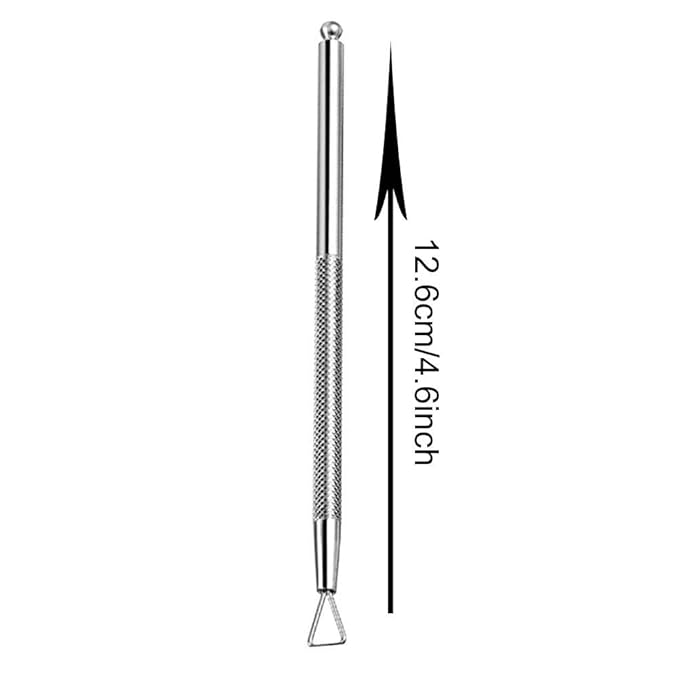 2PCS, Stainless Steel Cuticle Pushers, Triangle Cuticle Peeler Scrapers,Nail Art Gel Polish Remover Tools, Manicure Pedicure Cleaner Tools for Fingernail Toenail Cuticle