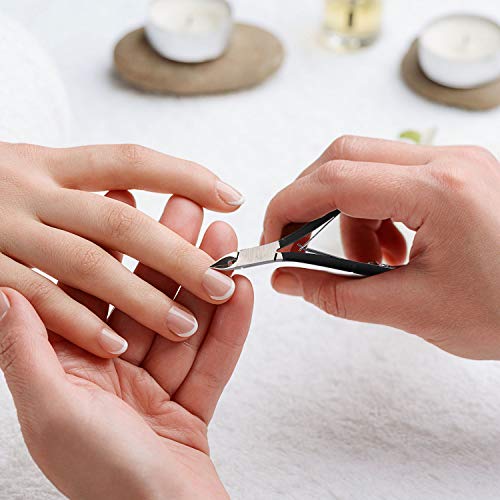 8 Pieces Cuticle Trimmer Stainless Steel Cuticle Nippers Pointed Blade Dead Skin Cutter Clipper Remover Scissors Manicure Tools for Fingernails and Toenails(Black)