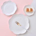 Ceramic Plate, Round Embossed Lace Plate - Image 6