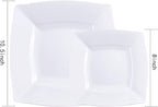 Morejoy 60 Pcs White Square Plastic Plates - Image 6